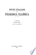 Studi italiani di filologia classica