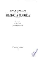 Studi italiani di filologia classica