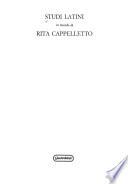 Studi latini in ricordo di Rita Cappelletto