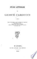 Studi letterari di Giosuè Carducci
