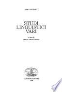 Studi linguistici vari