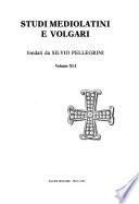 Studi mediolatini e volgari
