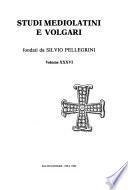 Studi mediolatini e volgari