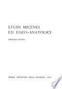 Studi micenei ed egeo-anatolici