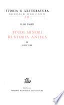 Studi minori di storia antica
