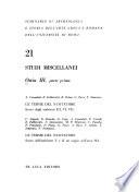 Studi miscellanei