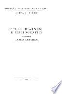 Studi riminesi e bibliografici in onore di Carlo Lucchesi