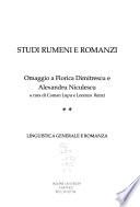 Studi rumeni e romanzi: Linguistica generale e romanza
