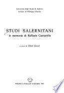 Studi salernitani in memoria di Raffaele Cantarella