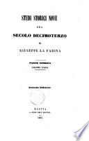Studi storici nove sul secolo decimoterzo