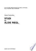 Studi su Alois Riegl