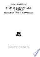 Studi su letteratura e popolo nella cultura cattolica dell'Ottocento