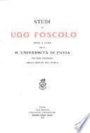Studi su Ugo Foscolo