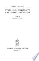 Studi sul Ruzzante e la letteratura pavana