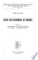 Studi sull'ontologia di Spinoza ...: L'ordinamento delle scienze filosofiche. La ratio. Il concetto di ente