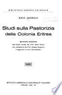 Studi sulla pastorizia della colonia Eritrea