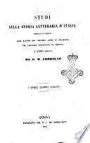 Studi sulla storia letteraria d'Italia i cinque classici italiani da G. B. Cereseto