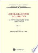 Studi sulle fonti del diritto
