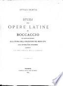Studi sulle opere Latine del Boccaccio