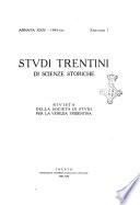 Studi trentini di scienze storiche rivista della SocietW1A0a per gli studi trentini