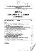 Studia Romanica Et Anglica Zagrabiensia