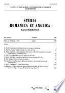 Studia Romanica Et Anglica Zagrabiensia