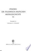 Studien Zur Italienisch-deutschen Musikgeschichte