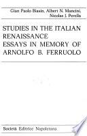 Studies in the Italian Renaissance