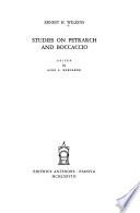 Studies on Petrarch and Boccaccio