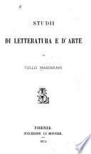 Studii di letteratura e d'arte