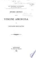 Studio critico su la Visione amorosa di Giovanni Boccaccio