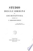 Studio degli ordini di architettura esposto da G. Alessandro Manetti