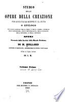 Studio delle opere della creazione, per educare la mente ed il cuore