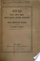 Studj sulla lingua umana sopra alcune antiche inscrizioni e sulla ortografia italiana