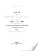Studj sulle opere latine del Boccaccio, con particolare riguardo alla storia della erudizione nel medio evo e alle letterature straniere