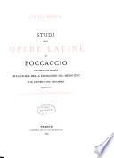 Studj sulle opere latine del Boccaccio con paticolare riguardo alla storia della erudizione nel medio evo e alle letterature straniere