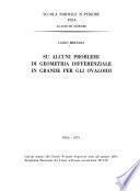 Su alcuni problemi di geometria differenziale in grande per gli ovaloidi