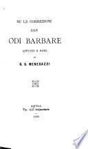 Su le correzioni alle odi barbare