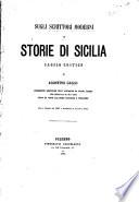 Sugli scrittori moderni di storie di Sicilia