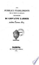 Sui pubblici stabilimenti per gl'infetti di contagio, ricerche (etc.)
