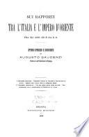 Sui rapporti tra l'Italia e l'Impero d'Oriente fra gli anni 476 e 554 D.C.