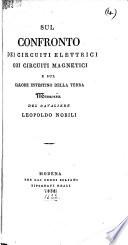 Sul confronto dei circuiti elettrici coi circuiti magnetici e sul calore intestino della terra. Memoria
