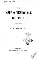 Sul dominio temporale dei papi