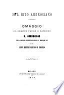 Sul rito Ambrosiano