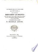 Sull'epigrafe greca di un'antica gemma, lettera del dottor Bernardo Quaranta ... al chiarissimo signor cavaliere d. Michele Arditi