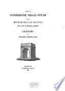 Sulla condizione degli studi nella monarchia de Savoia