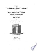 Sulla condizione degli studi nella monarchia di Savoia sino all'eta di Emanuele Filiberto