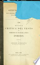 Sulla critica del testo del romanzo in francese antico Ipomedon