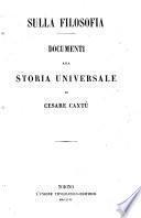 Sulla Filosofia Documenti Alla Storia Universale