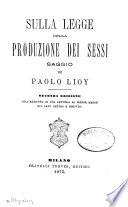 Sulla legge della produzione die sessi : saggio